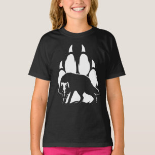 Wolf Silhouette and Footprint T-Shirt