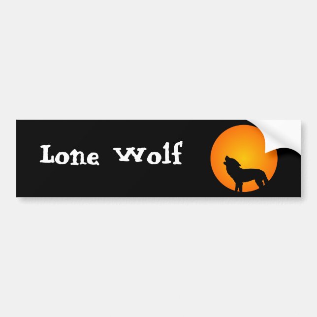 Wolf Silhouette Bumper Sticker (Front)