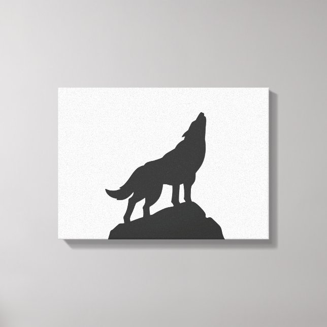 wolf silhouette howling - Choose background colour Canvas Print (Front)