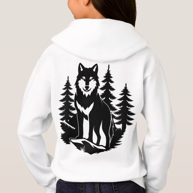 Wolf Silhouette in Forest (Back)