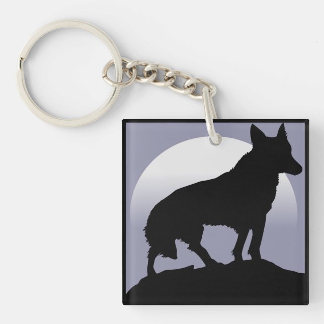 WOLF SILHOUETTE KEY RING (Front)