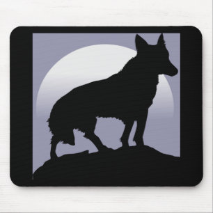 WOLF SILHOUETTE MOUSE MAT