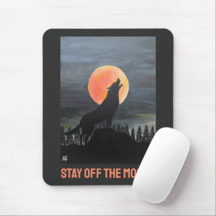 Wolf Silhouette Painting by Alfred Fox Mouse Mat