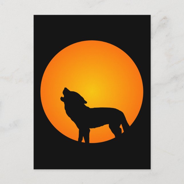 Wolf Silhouette Postcard (Front)