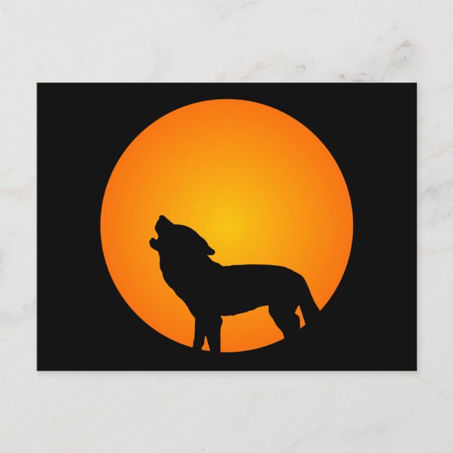 Wolf Silhouette Postcard (Front)