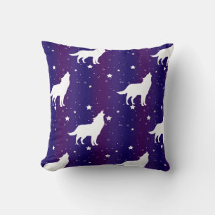 Wolf Silhouette Starry Night Galaxy Lover Universe Cushion