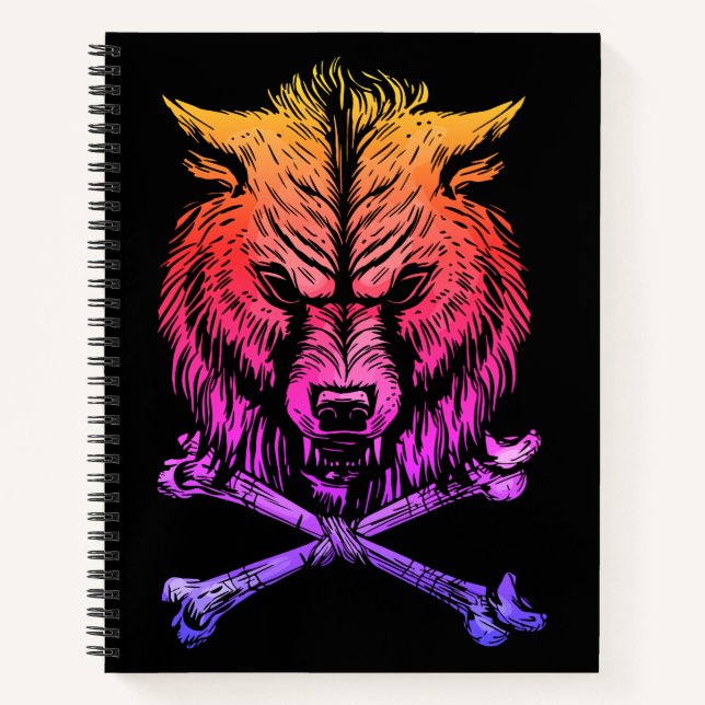 Wolf Skull and Crossbones Notebook (Front)