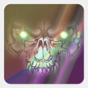 Wolf Skull Square Sticker