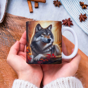 Wolf Solitude Amidst Nature Coffee Mug