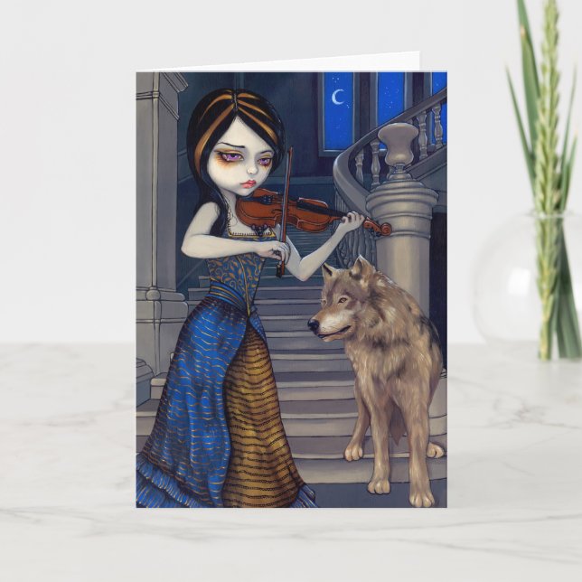 "Wolf Song" Greeting Card (Front)