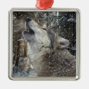 Wolf Song - Pastel Metal Tree Decoration