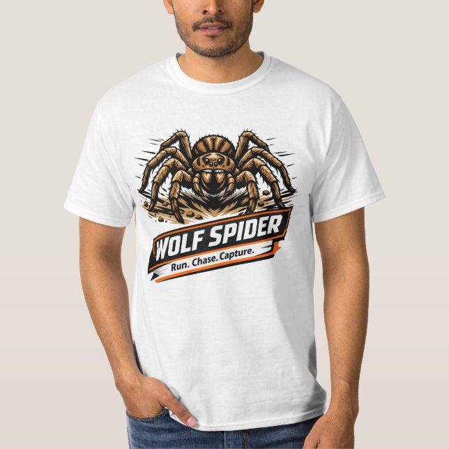 Wolf Spider – Run. Chase. Capture. T-Shirt (Front)