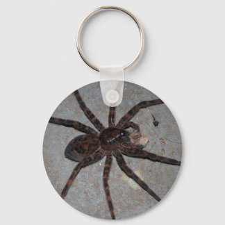 wolf spider with snack keychain