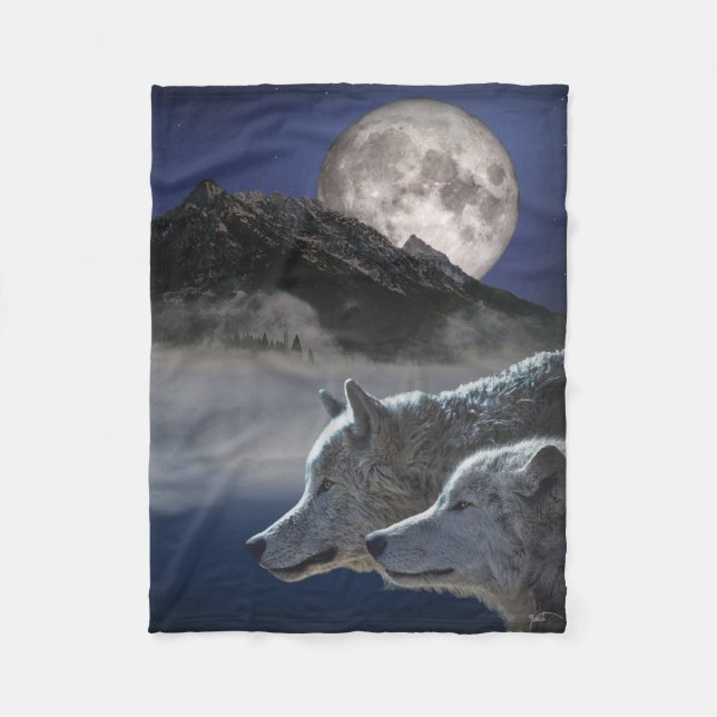 Wolf Spirit Fleece Blanket (Front)