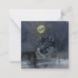 Wolf Spirit Moon Night Card