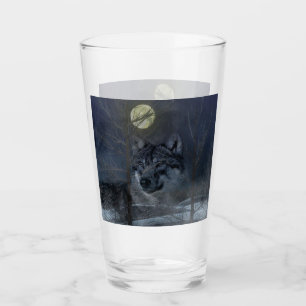 Wolf Spirit Moon Night Glass