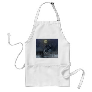Wolf Spirit Moon Night Standard Apron