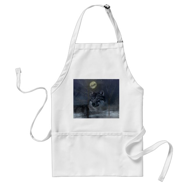 Wolf Spirit Moon Night Standard Apron (Front)