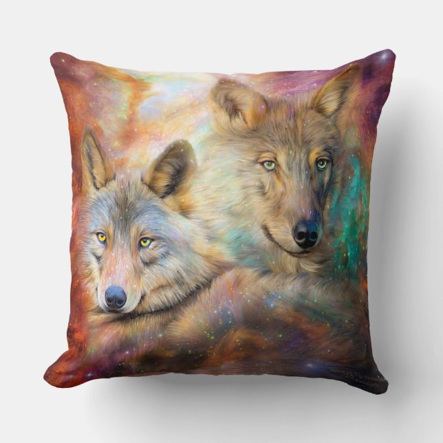 Wolf-Spirit Of The Universe Art Designer Pillow (Front)
