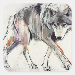 Wolf Square Sticker