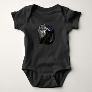 Wolf Star Wolves Wild Moon Stars Loyal Gray Wolf D Baby Bodysuit