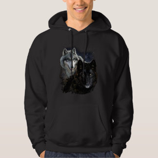 Wolf Star Wolves Wild Moon Stars Loyal Grey Wolf Hoodie