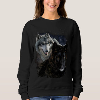 Wolf Star Wolves Wild Moon Stars Loyal Grey Wolf Sweatshirt