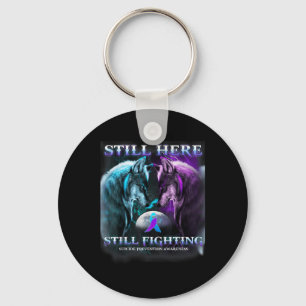 Wolf Still Here Still Fighting Suicide Prevention Key Ring
