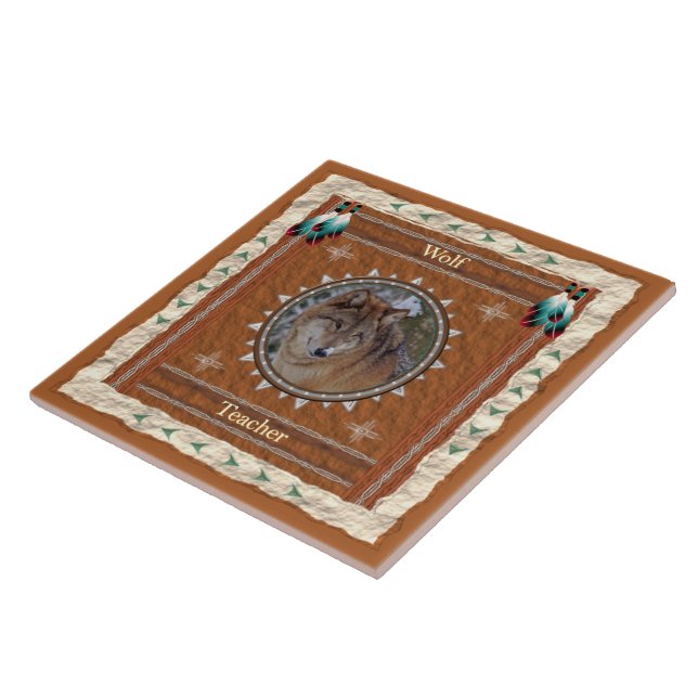 Wolf  -Teacher- Ceramic Tile (Side)