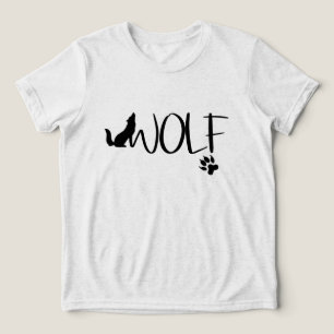 Wolf Text Graphic Logo  T-Shirt Tri-Blend Shirt