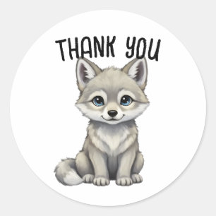 Wolf Thank You Sticker