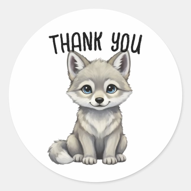 Wolf Thank You Sticker (Front)