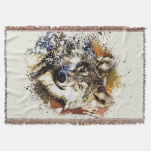 Wolf throw blanket