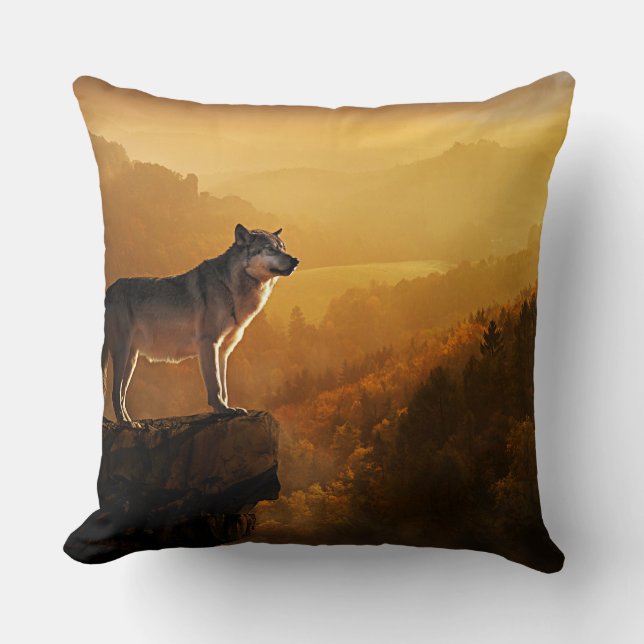Wolf Throw Pillow (Front)