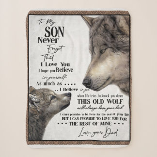 Wolf To My Son Never Forget Love Your Dad Gift Sherpa Blanket