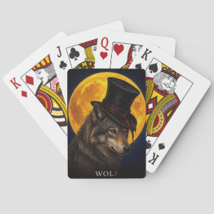 Wolf Top Hat Gothic Surreal Playing Cards