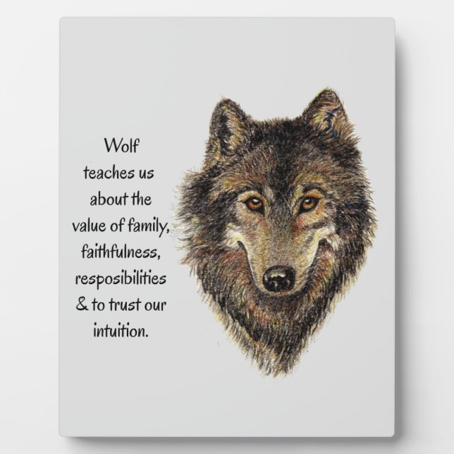 Wolf totem Inspirational Spirit Guide Animal Plaqu Plaque (Front)