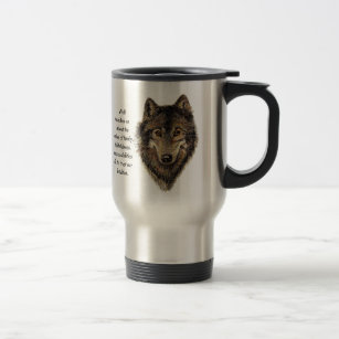 Wolf totem Inspirational Spirit Guide Animal Travel Mug