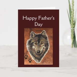 Wolf & Tracks Quote Happy Father's Day Card