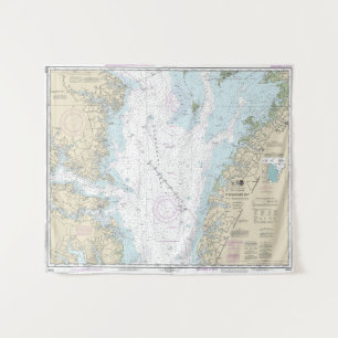 Wolf Trap to Smith Point Nautical Chart Tapestry
