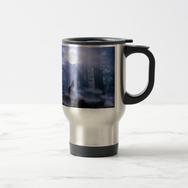 Wolf  Travel Coffee Mug (Right)