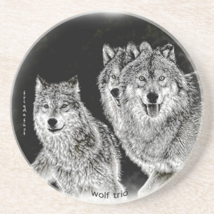 Wolf Trio Coaster