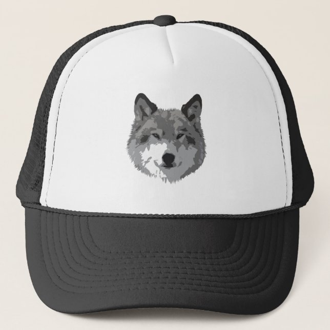 Wolf trucker hat for sale. (Front)