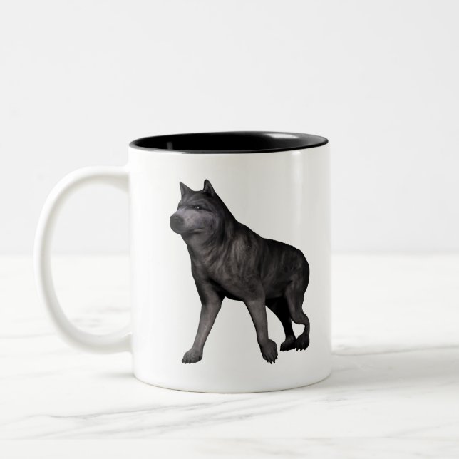 Wolf Two-Tone Coffee Mug (Left)