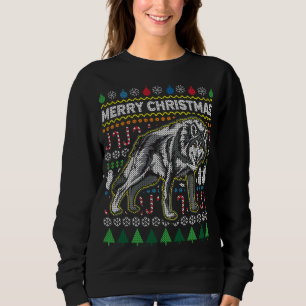 Wolf Ugly Christmas Sweater Wildlife Series
