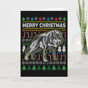 Wolf Ugly Christmas Sweater Wildlife Series Holiday Card