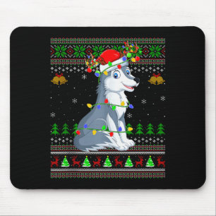 Wolf Ugly Christmas Sweaters Holiday Santa Cute Xm Mouse Mat