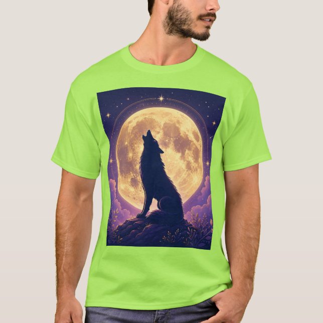 Wolf Under the Moon. T-Shirt (Front)