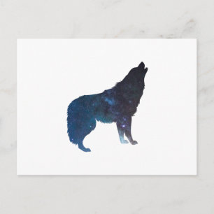 Wolf universe silhouette - Choose background colou Postcard