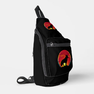 Wolf Vintage Sunset T-Shirt Sling Bag